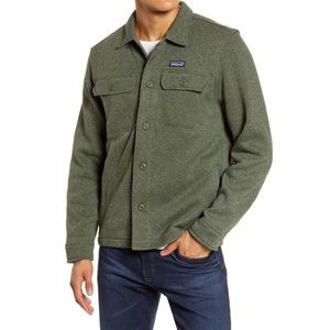 Patagonia better sweater fleece shirt jacket button L in green